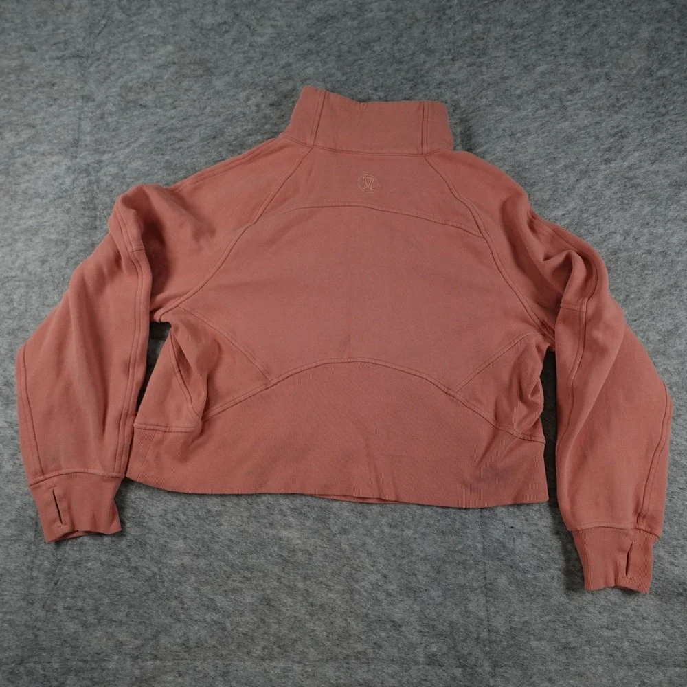 Lululemon Sweatshirt Womens M/L‎ Pink Scuba Oversized Funnel Neck 1/2 Zip